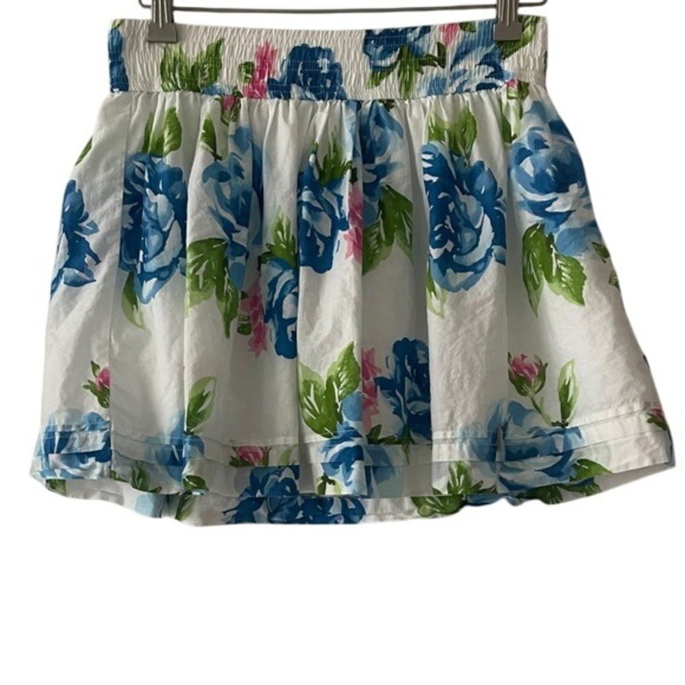 Gilly Hicks White Blue‎ Pink Floral Mini Skirt Medium